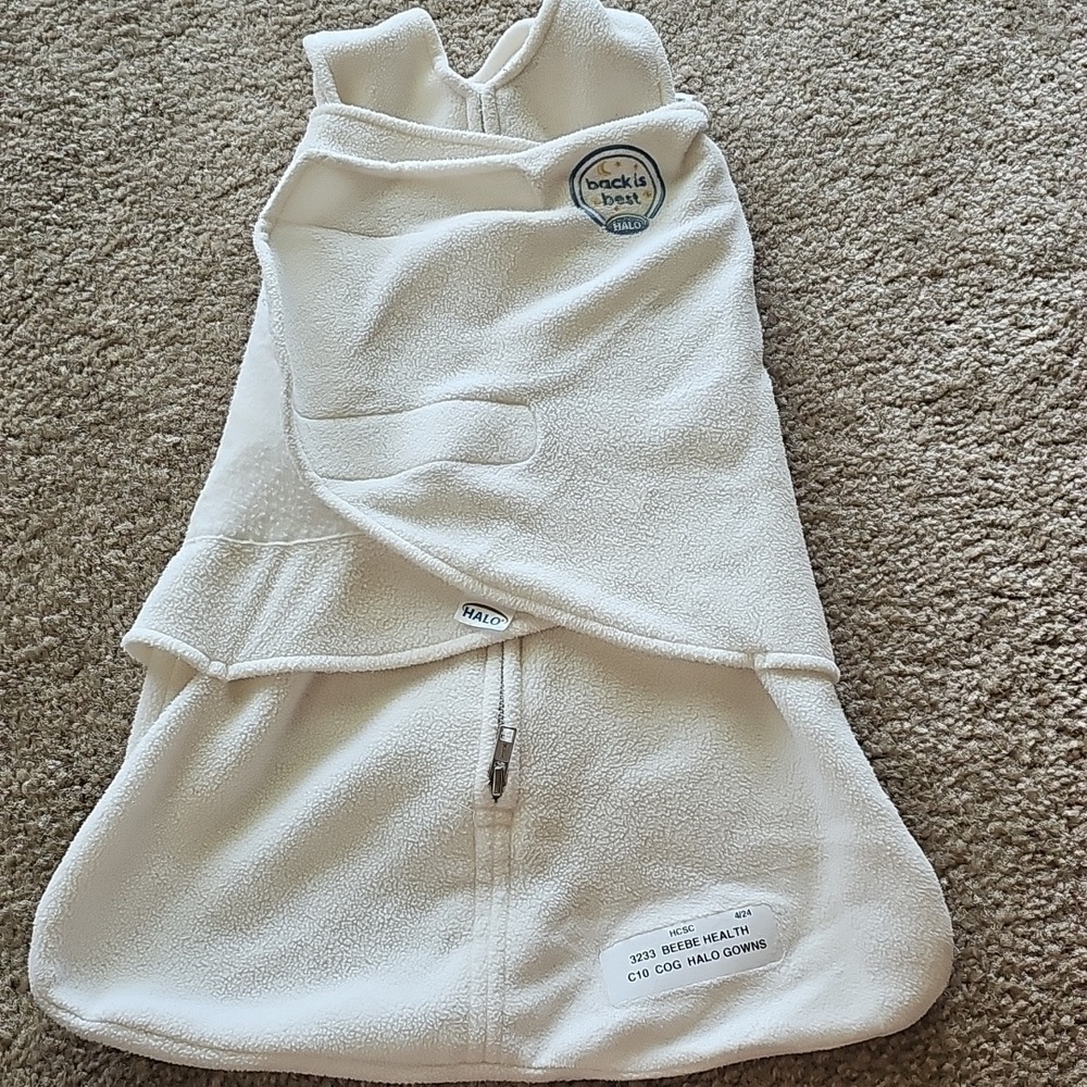 Halo Micro Fleece Swaddle Sleep Sack Newborn 0-3M Cream